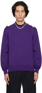 Пурпурный свитер с вырезом Jil Sander