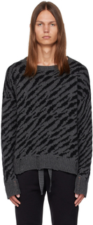 Черно-серый свитер с зеброй Rhude