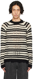Черно-белый полосатый свитер Dries Van Noten