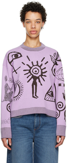 Stella McCartney Фиолетовый свитер с рисунком