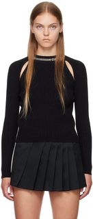 Черный блестящий свитер GCDS