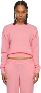 Спортивный и насыщенный розовый свитер с вышивкой Sporty &amp; Rich