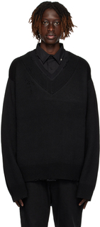 Черный многослойный свитер C2H4