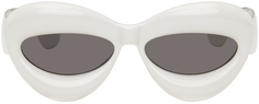 Белые завышенные солнцезащитные очки «кошачий глаз» LOEWE