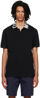 Черная жаккардовая рубашка-поло Moschino