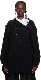Черный свитер из бисера Simone Rocha