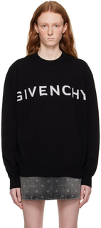 Черный свитер в рубчик Givenchy