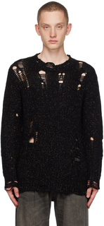 Черный свитер в стиле гранж R13