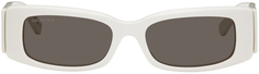 Белые прямоугольные солнцезащитные очки Max Balenciaga