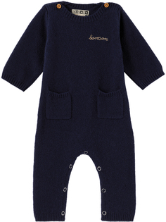 Детский темно-синий комбинезон с вышивкой BONTON