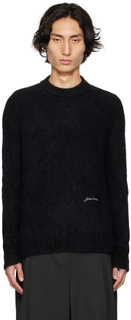 Черный свитер с вышивкой GANNI