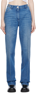 Синие классические джинсы среднего размера Versace