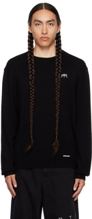Черный свитер с вышивкой RTA