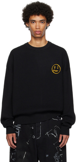 Черный свитер с вышивкой drew house
