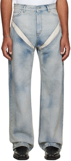 Синие джинсы с вырезом Песочный Y/Project