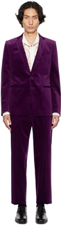 Фиолетовый бархатный костюм Dries Van Noten