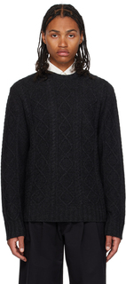 Черный свитер с круглым вырезом Husbands