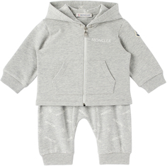 Baby Grey Спортивный костюм с принтом Серый Moncler Enfant