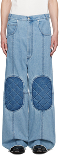 Синие джинсы с нашивками на коленях Ice LU&apos;U DAN