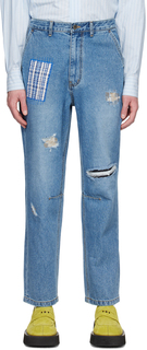 Синие джинсы с нашивками ADER error
