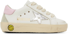 Детские бело-серебристые кроссовки Super Star Golden Goose