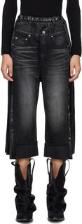 Черные многослойные джинсы Серый/Черно-Серый Junya Watanabe