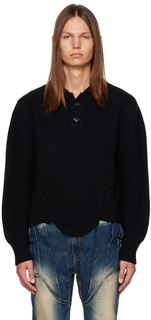 Эксклюзивный черный корсетный свитер SSENSE Juntae Kim