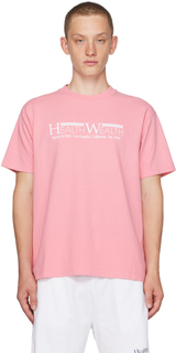 Спортивная и насыщенная розовая футболка Health Wealth 94 Sporty &amp; Rich
