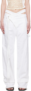 Белые джинсы с вырезами Ottolinger