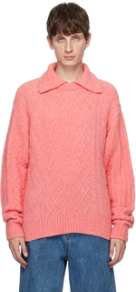 Розовая рубашка-поло с многослойным воротником ADER error
