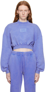 Moschino Jeans Фиолетовый свитшот с эффектом потертостей