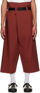 Темно-красные брюки со складками «песочные часы» 132 5. ISSEY MIYAKE