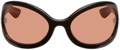 Черные овальные солнцезащитные очки Gucci