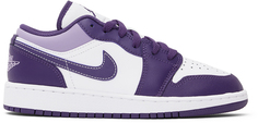 Бело-фиолетовые детские кроссовки Nike Jordan Kids Air Jordan 1 Low Big
