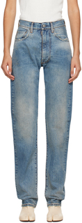 Синие рваные джинсы Maison Margiela