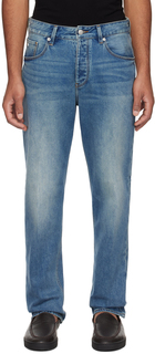 Синие джинсы с эффектом потертости Emporio Armani