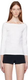 FLORE FLORE Белая футболка с длинными рукавами Steffi