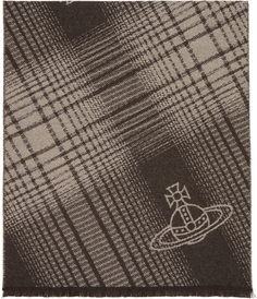 Коричневый шарф в клетку Madras Vivienne Westwood