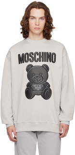 Серый свитшот с мишкой Тедди Moschino