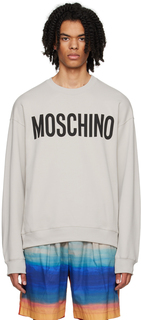 Серый свитшот с принтом Moschino