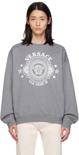 Серый свитшот с принтом Versace