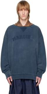 Синий свитшот с вышивкой Maison Margiela