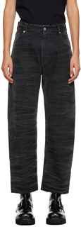 Черные рваные джинсы MM6 Maison Margiela