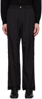 Черные брюки-карго с окантовкой Solid Homme