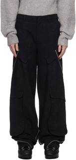 Черные брюки-карго с проколами HELIOT EMIL