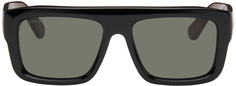 Черные прямоугольные солнцезащитные очки Gucci