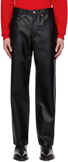 Черные прямые брюки из искусственной кожи Dunst