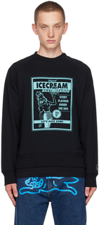 Черный свитшот с рекламой журнала ICECREAM