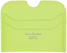 Визитница с зеленой маркой лаймового цвета Acne Studios