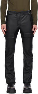 Черные прямые брюки-карго из искусственной кожи MISBHV